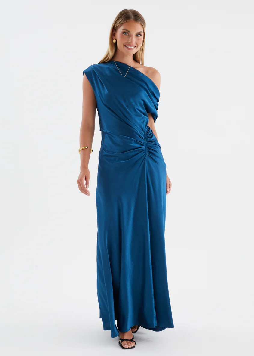 Flirtini One Shoulder Maxi Dress - Indigo - Image 5
