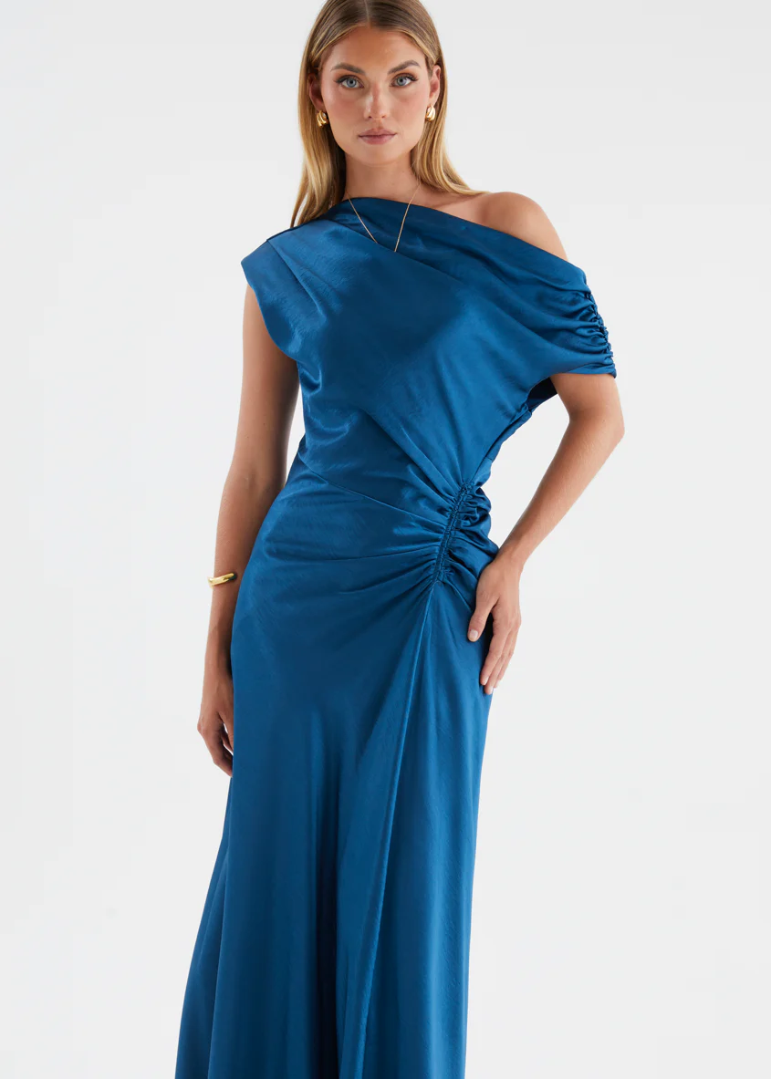 Flirtini One Shoulder Maxi Dress - Indigo - Image 6