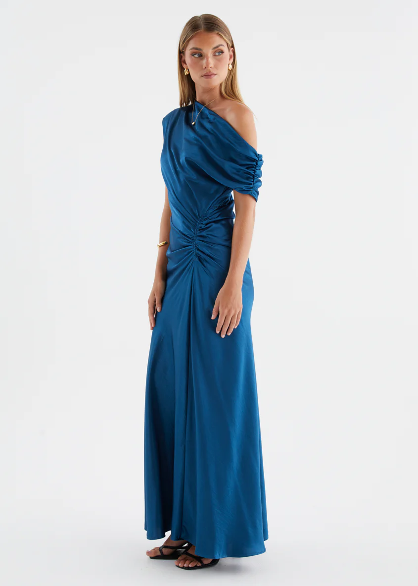 Flirtini One Shoulder Maxi Dress - Indigo - Image 7