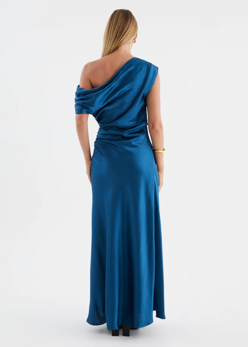 Flirtini One Shoulder Maxi Dress - Indigo - Image 8