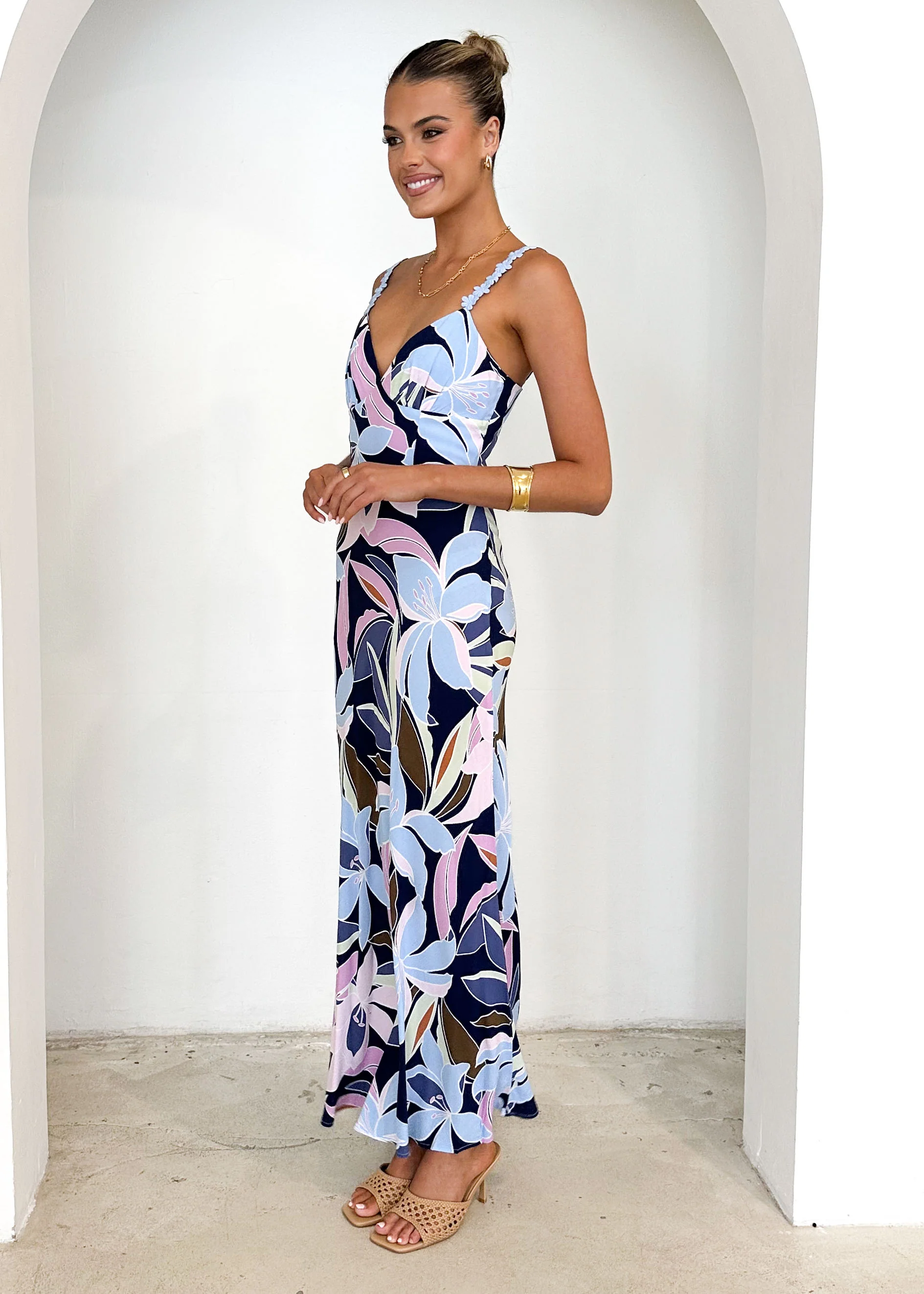 Halo Maxi Dress - Blue Flowers - Image 4