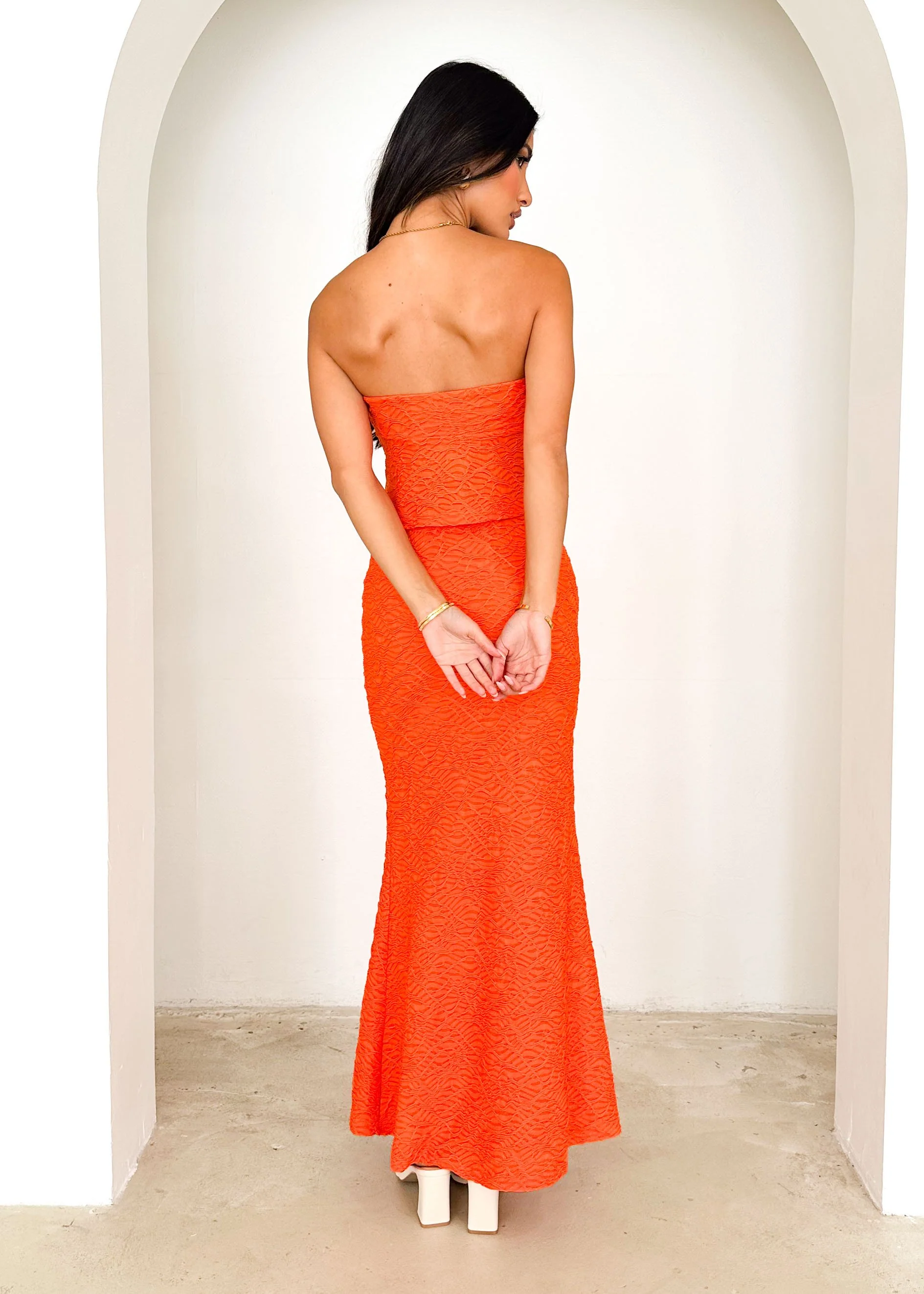 Halou Strapless Top - Tangerine - Image 7
