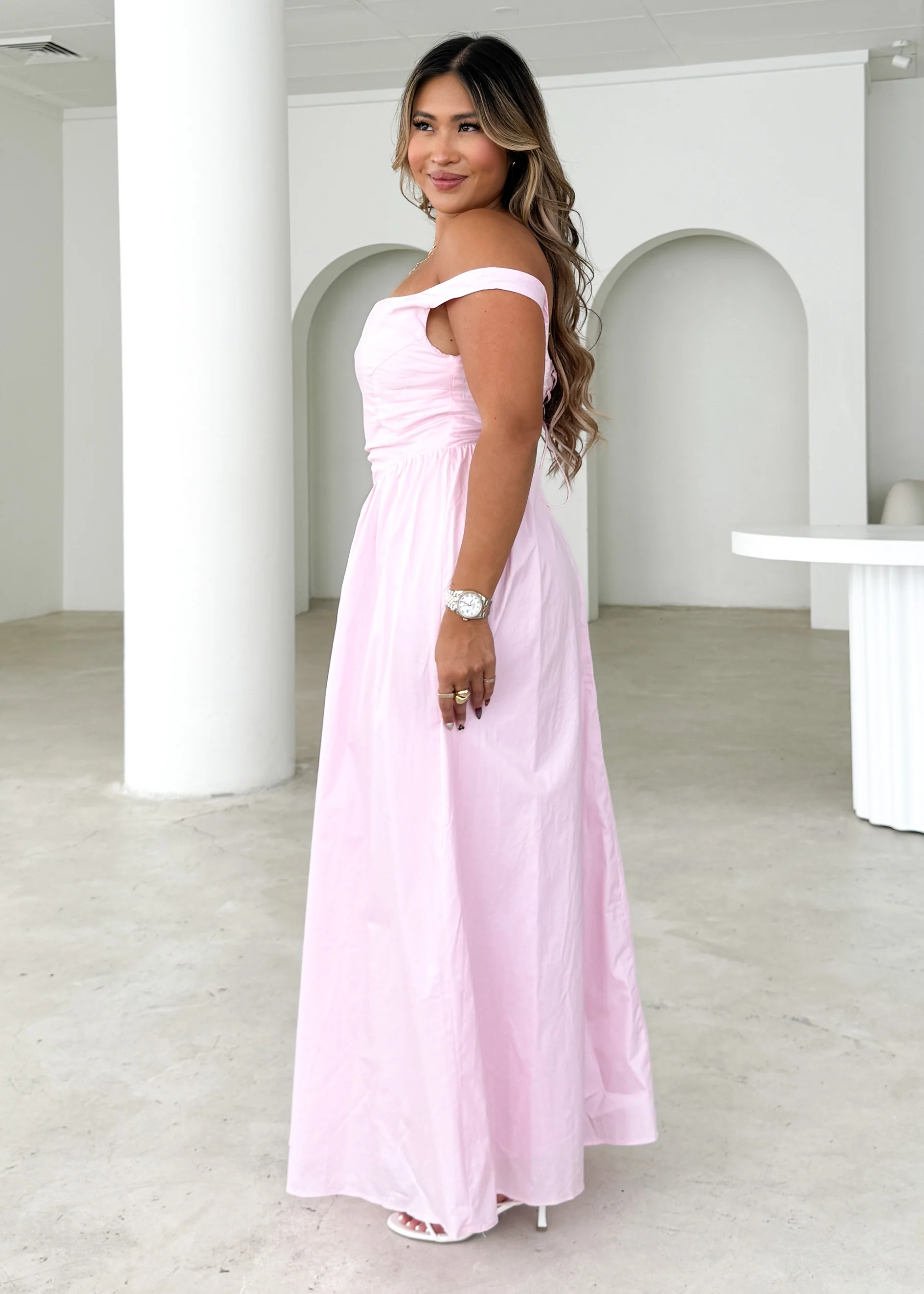 Haven One Shoulder Maxi Dress - Blush - Image 8