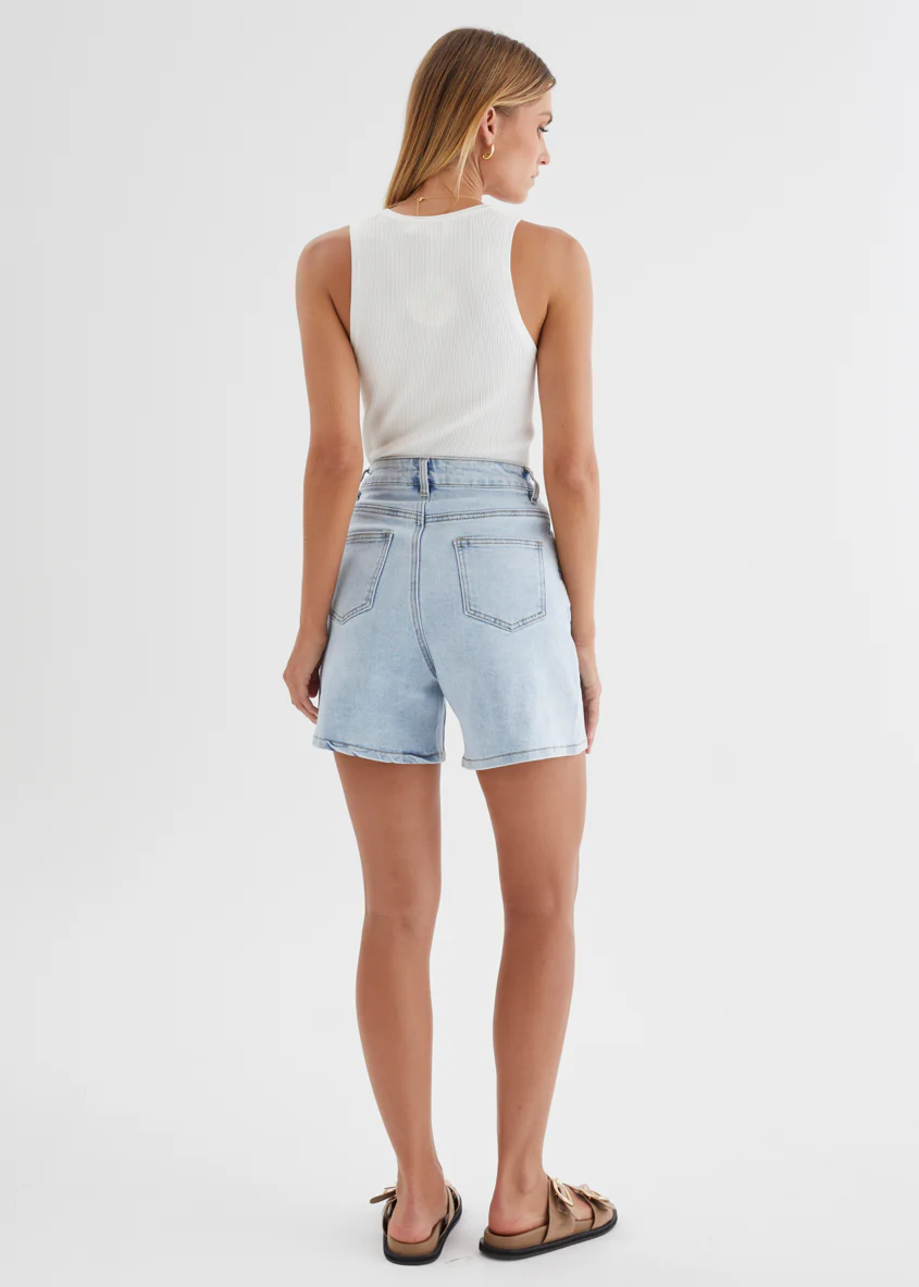 Hayden Denim Shorts - Light Blue - Image 6
