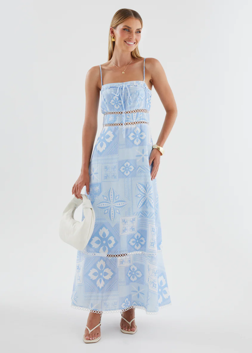 Indie Maxi Dress - Blue Geo - Image 3