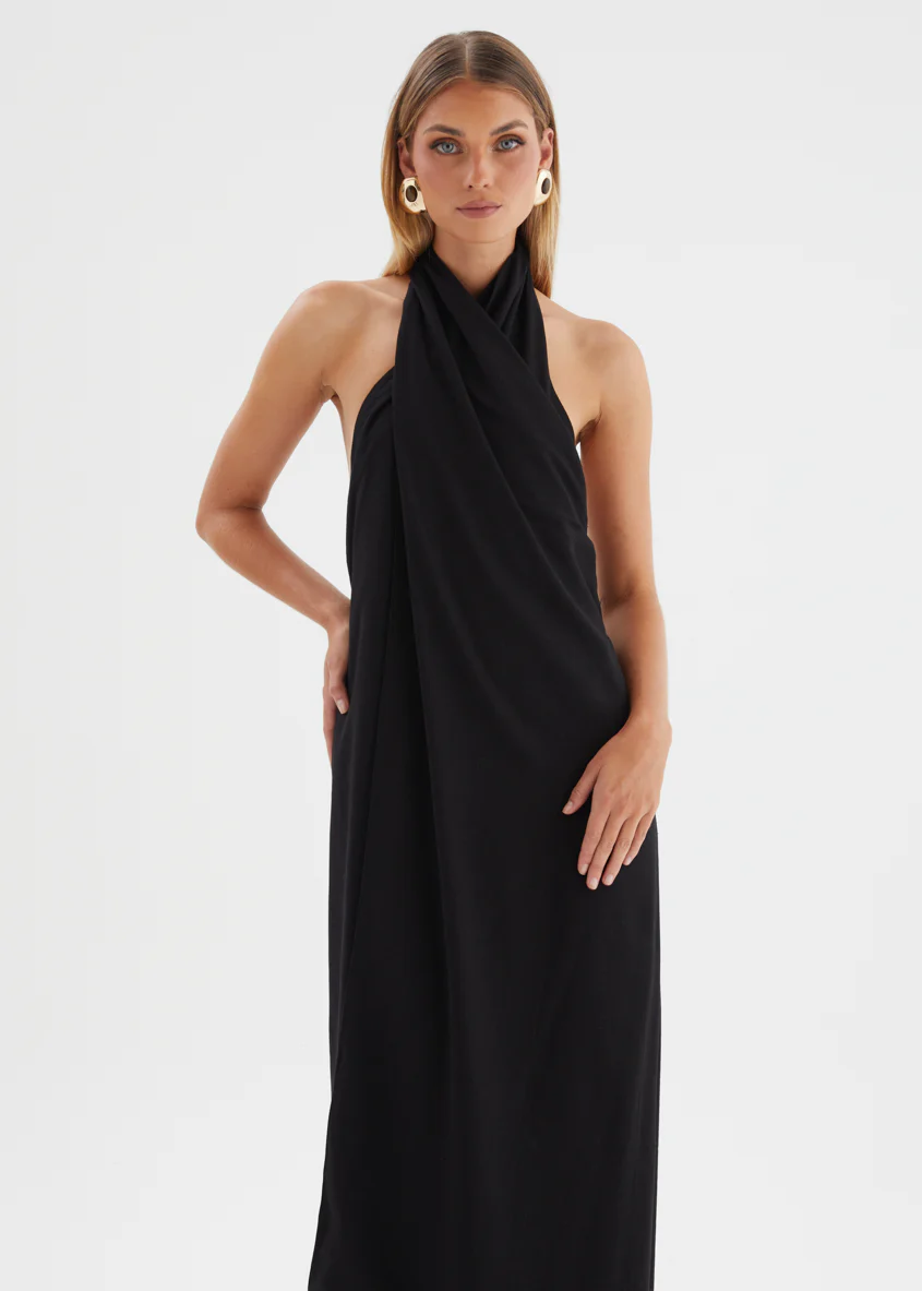Iridessa Halter Maxi Dress - Black - Image 4