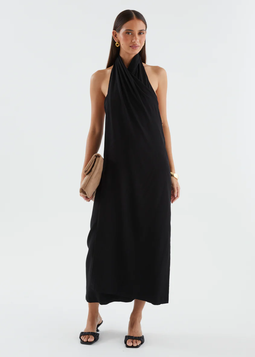 Iridessa Halter Maxi Dress - Black - Image 7