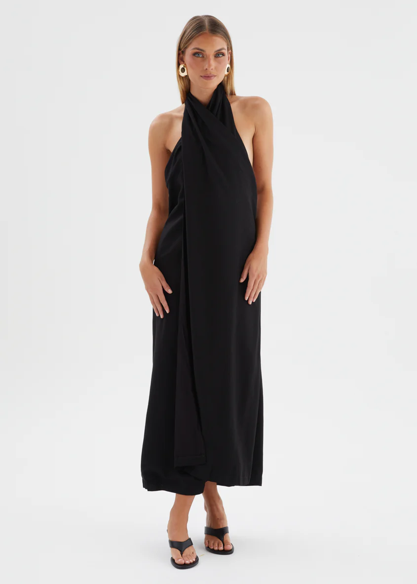 Iridessa Halter Maxi Dress - Black - Image 8