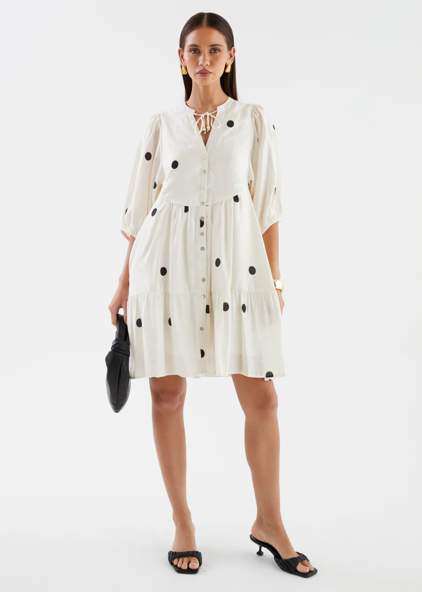 Iselin Dress - Ivory Polka - Image 6