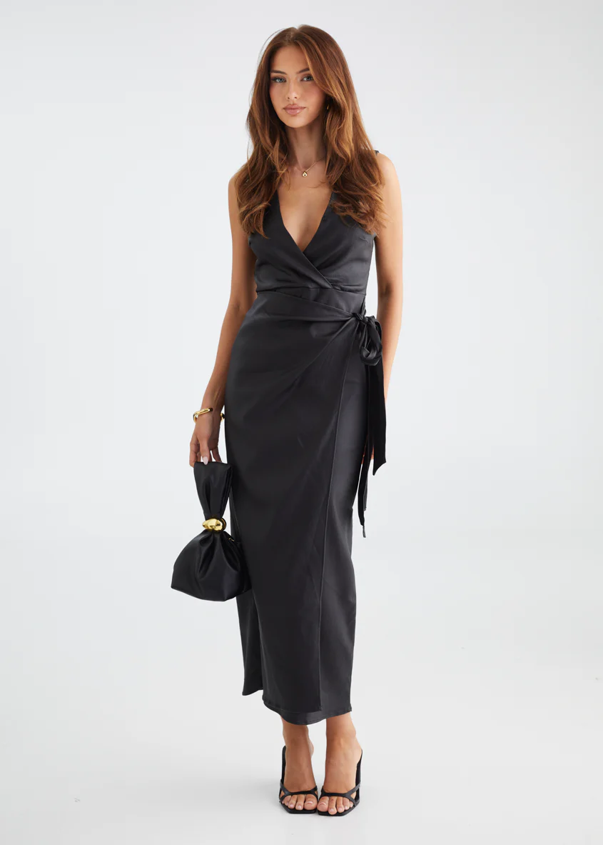 Ishka Coated Midi Dress - Black - Image 8