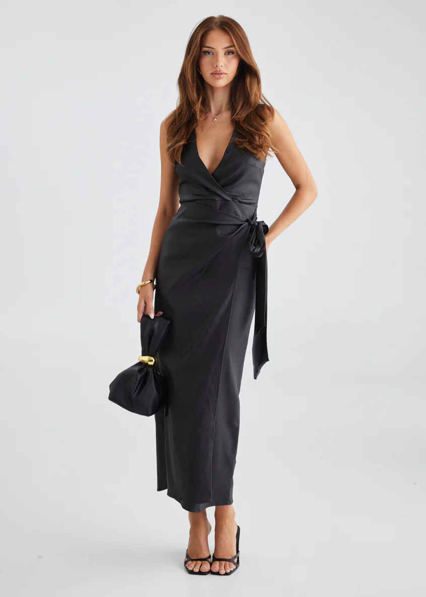 Ishka Coated Midi Dress - Black - Image 9