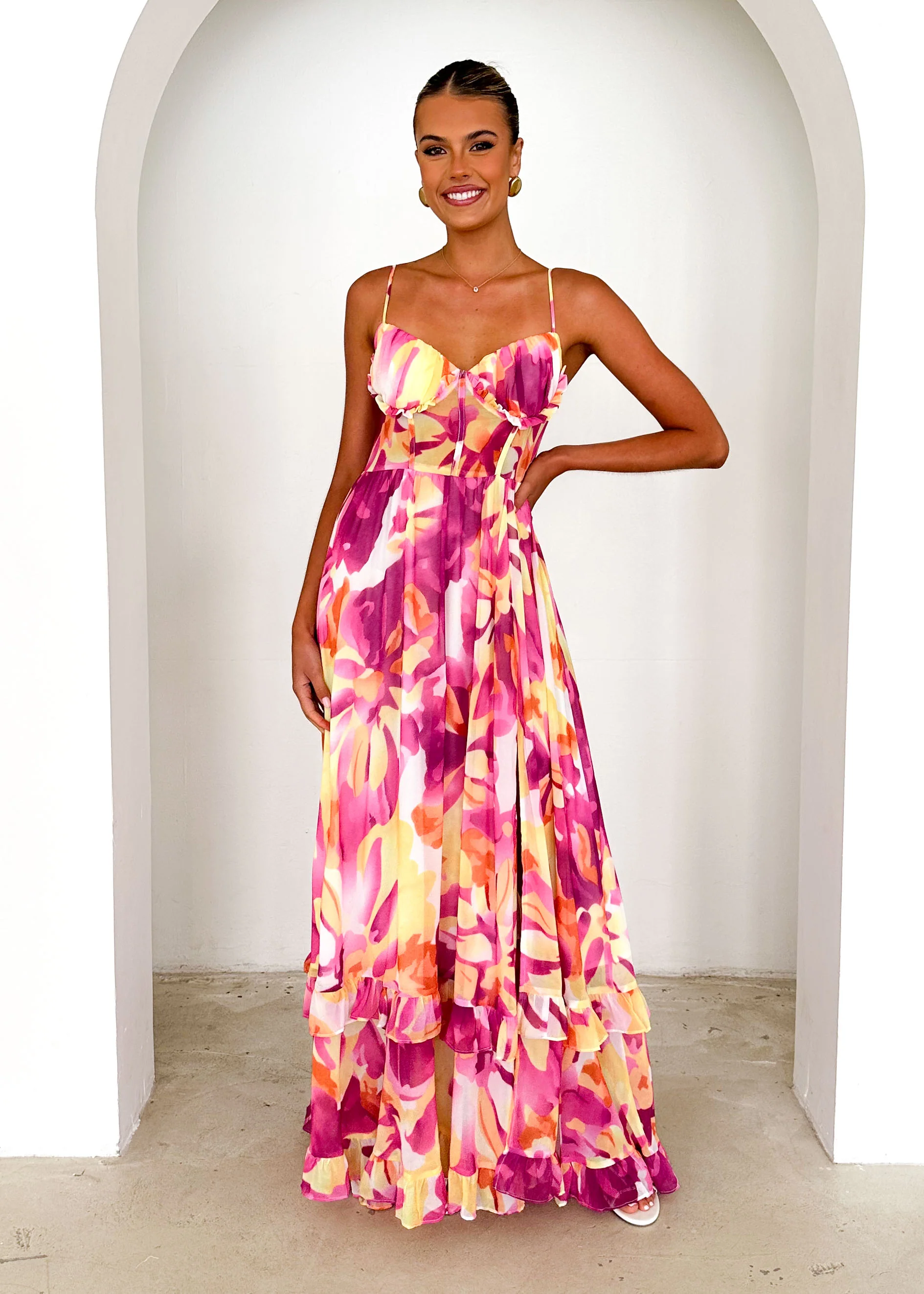 Iver Maxi Dress - Magenta Swirl - Image 5
