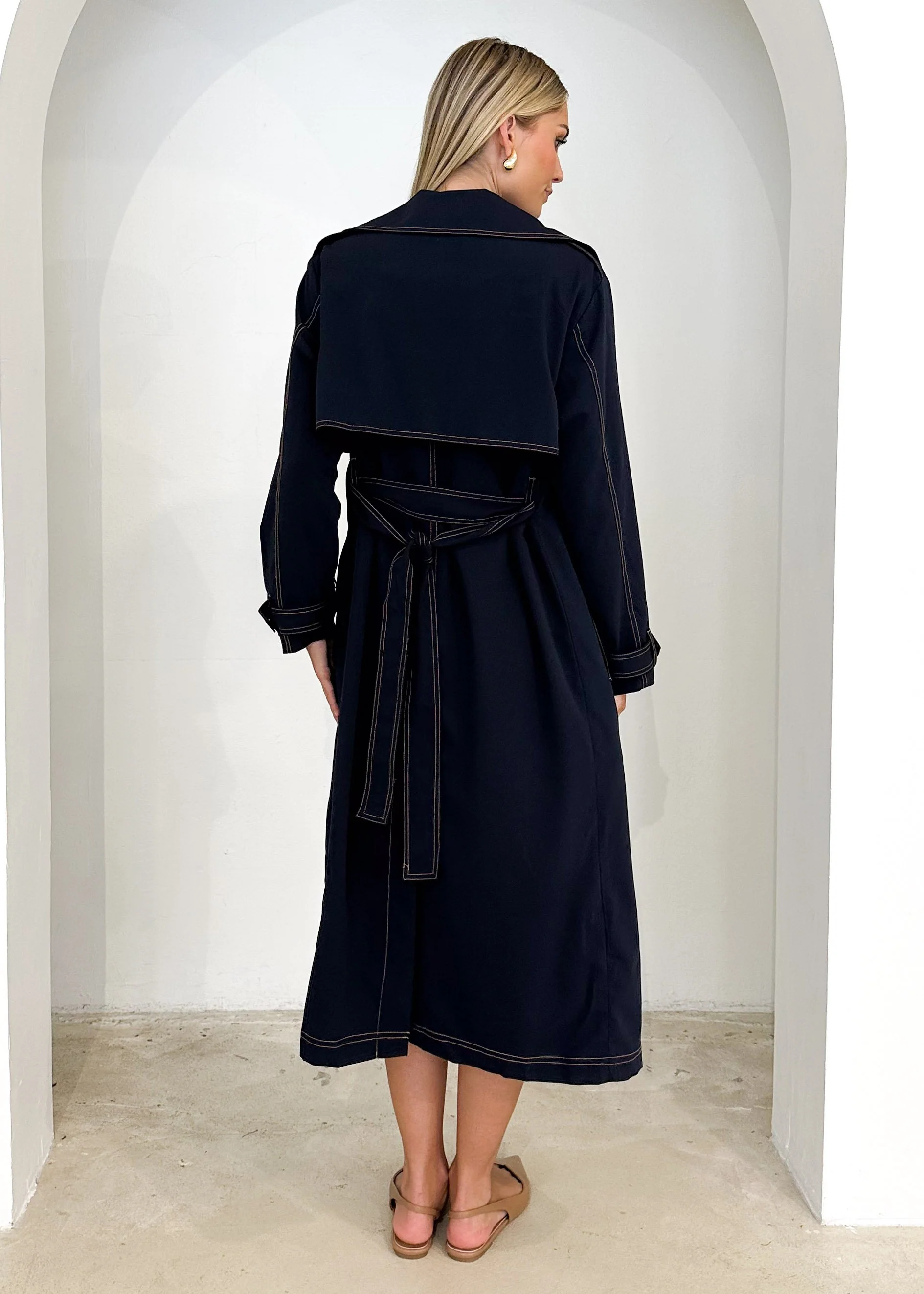 Jaidie Trench Coat - Indigo - Image 10