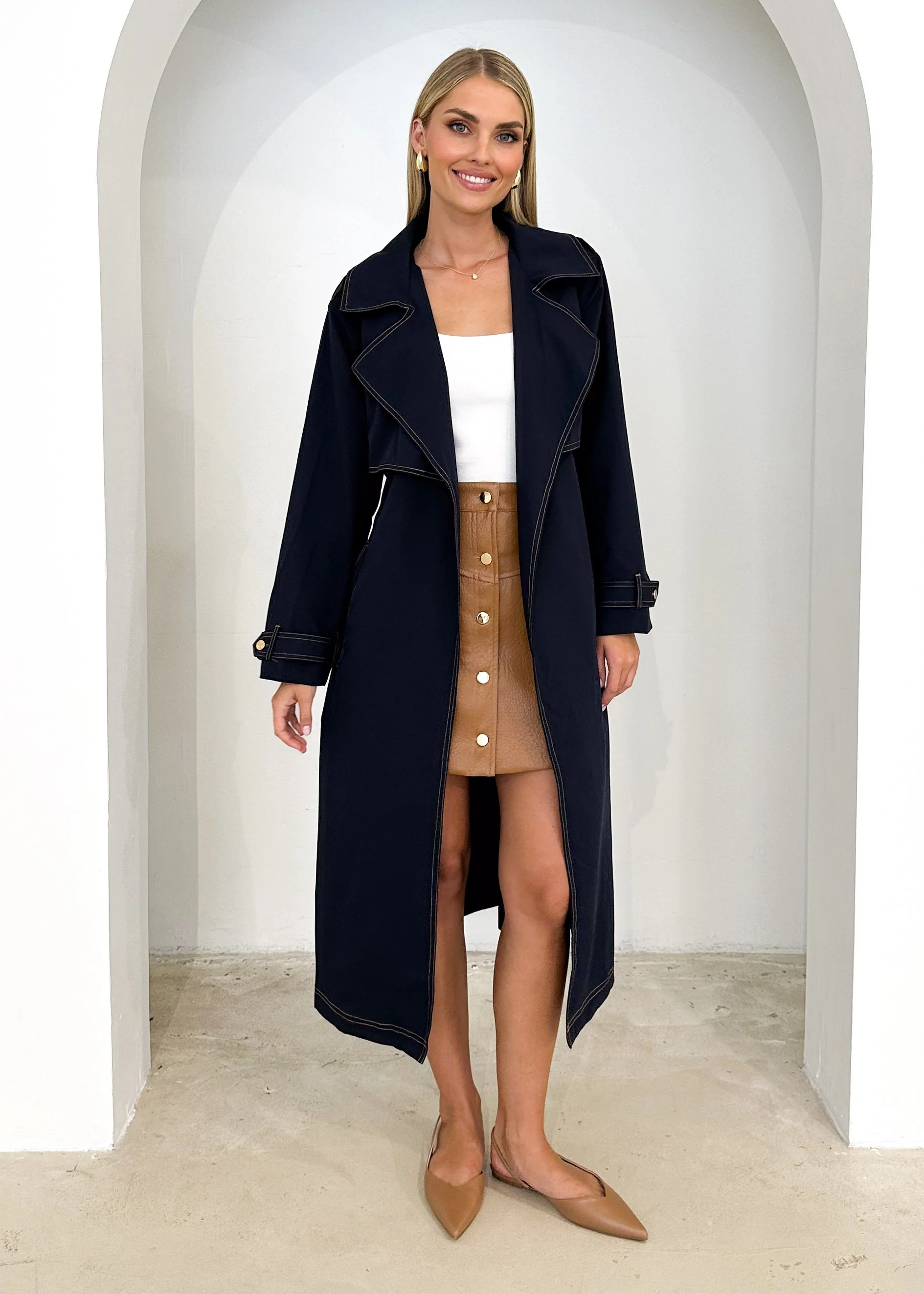 Jaidie Trench Coat - Indigo - Image 4