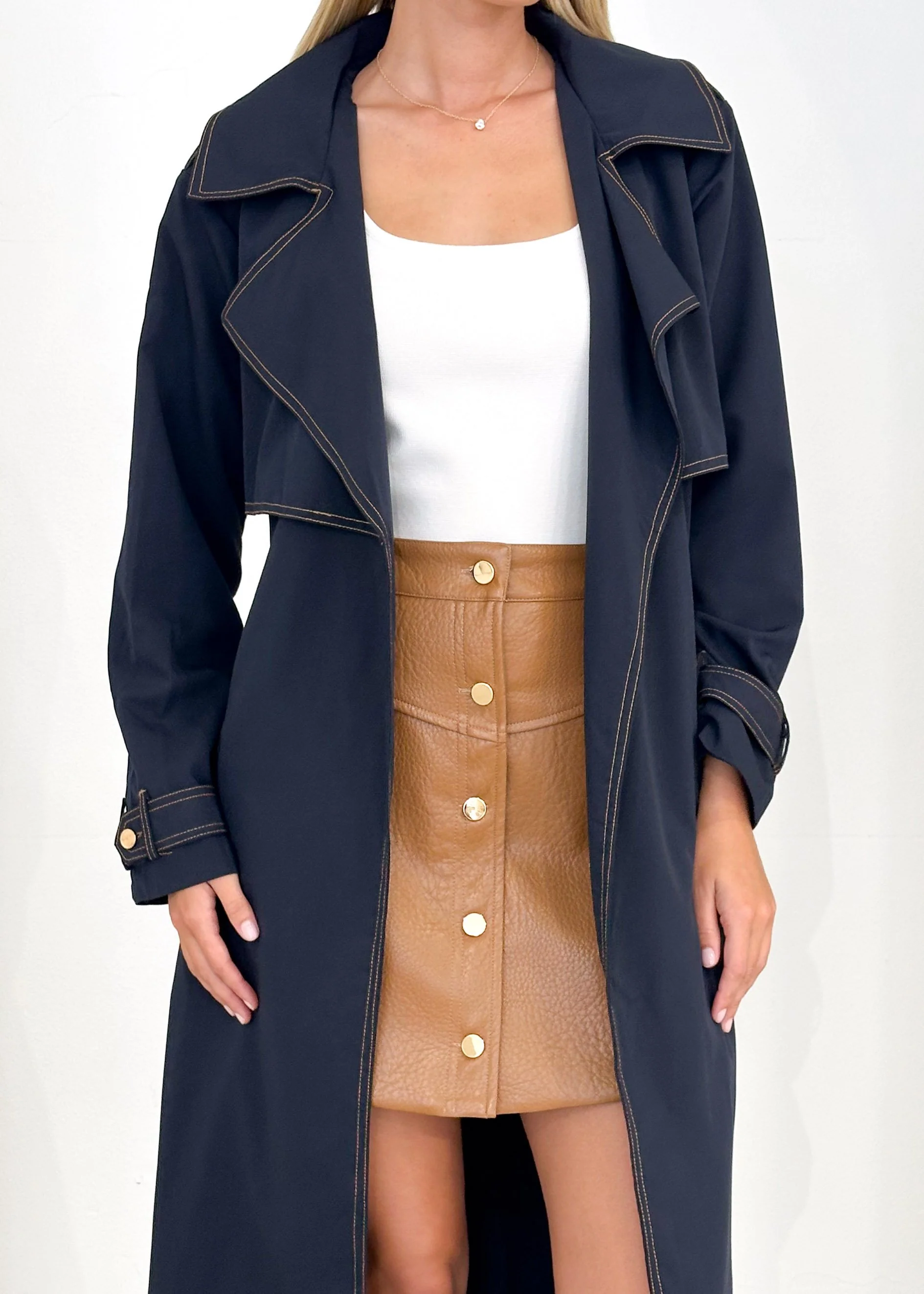 Jaidie Trench Coat - Indigo - Image 5