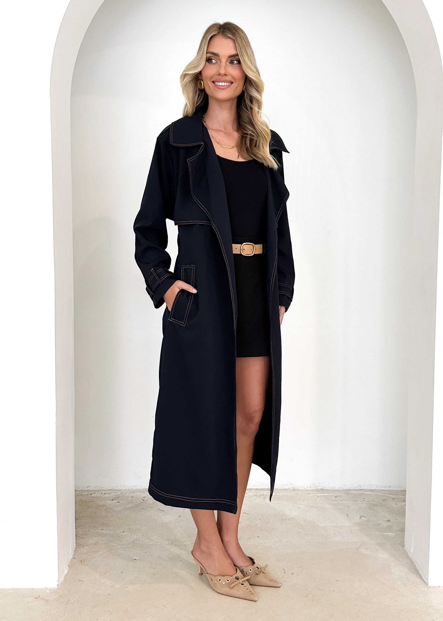 Jaidie Trench Coat - Indigo - Image 7