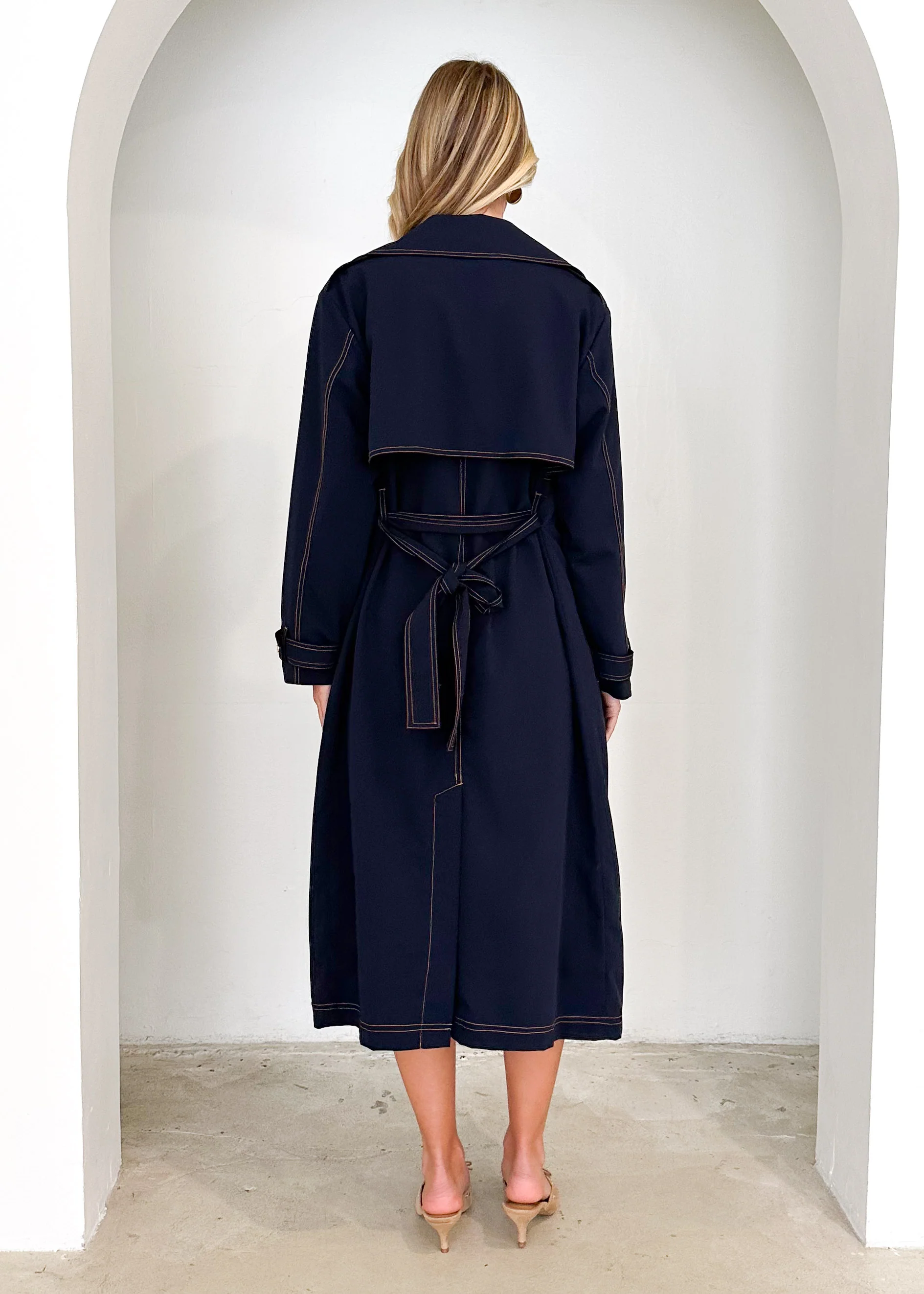 Jaidie Trench Coat - Indigo - Image 8