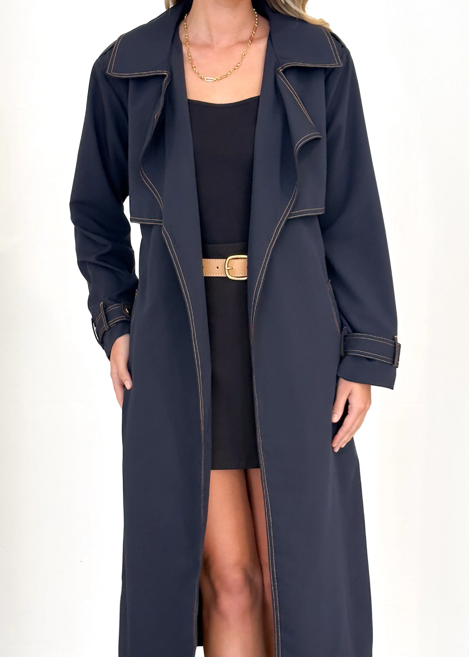 Jaidie Trench Coat - Indigo - Image 9