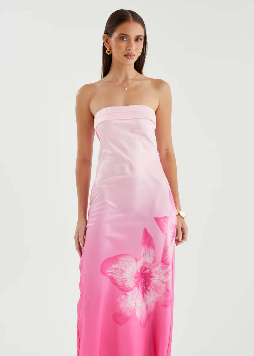 Jamie Strapless Maxi Dress - Magenta Bloom - Image 6