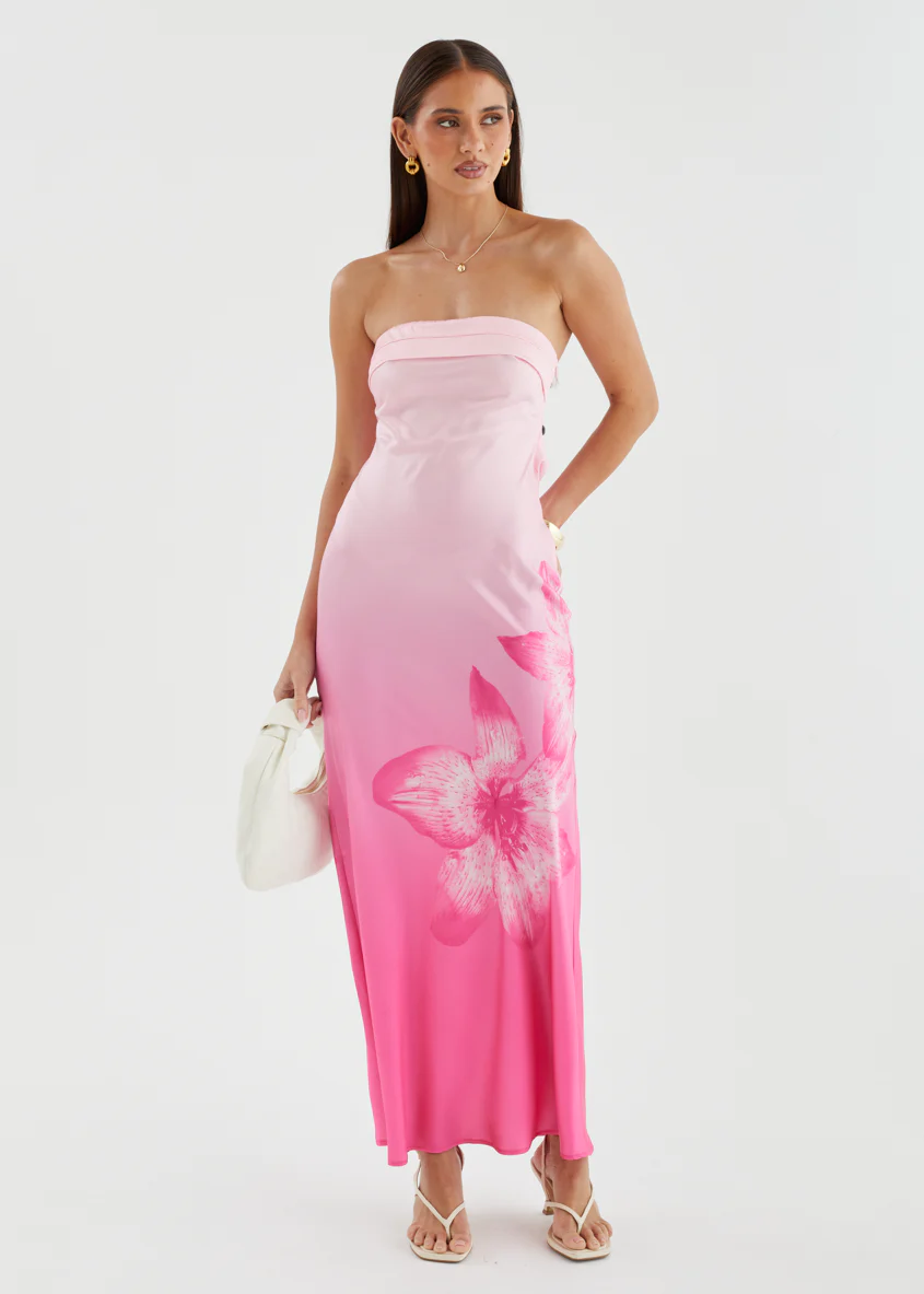 Jamie Strapless Maxi Dress - Magenta Bloom - Image 7
