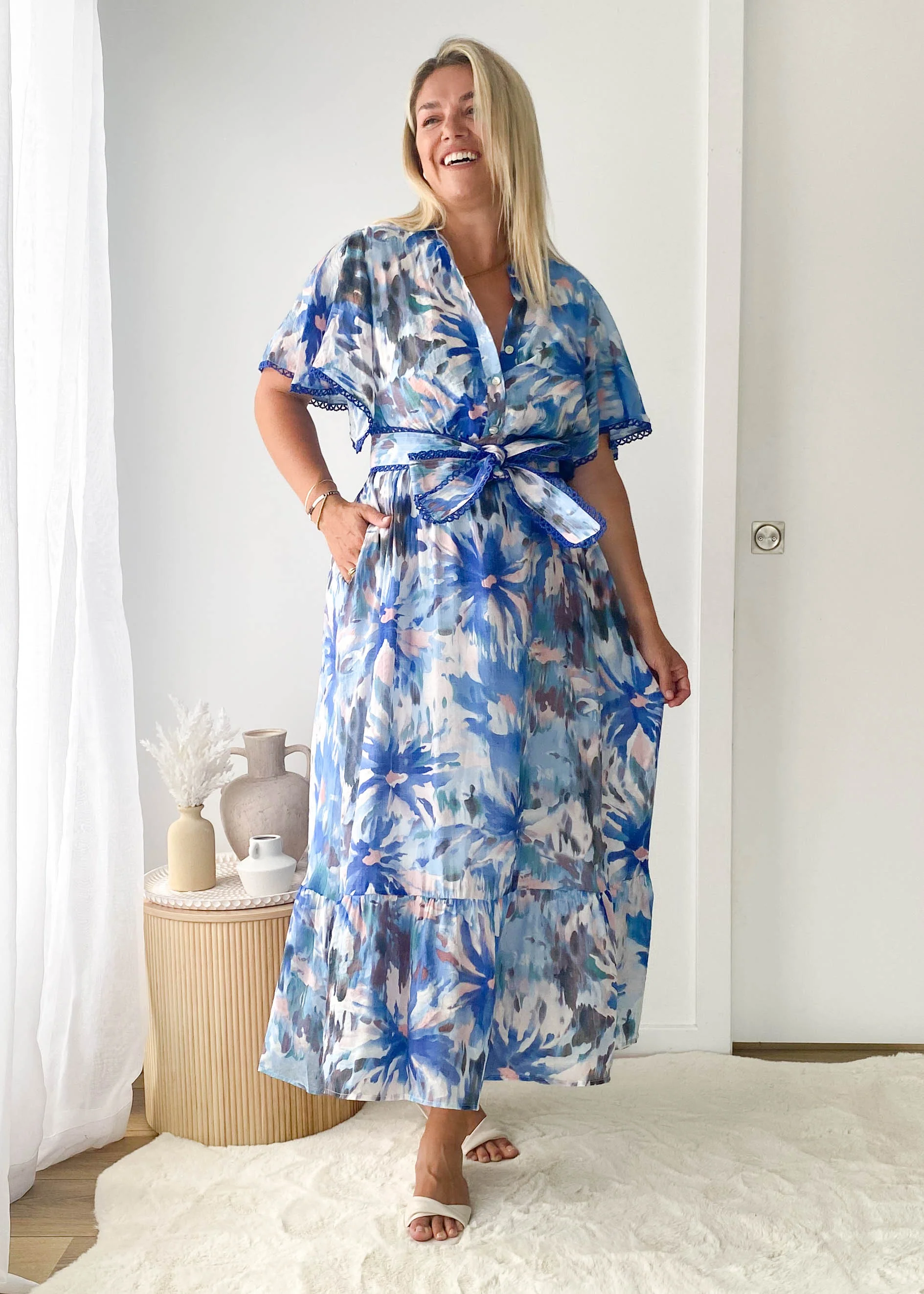 Janet Maxi Dress - Blue Floral - Image 2