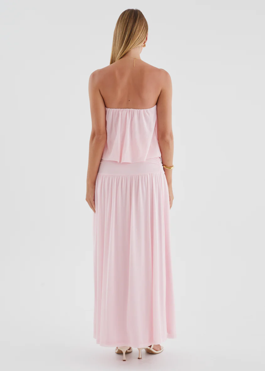 Janey Strapless Mesh Maxi Dress - Pink - Image 6