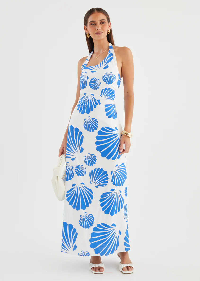 Jarvis Halter Maxi Dress - Blue Shell - Image 2