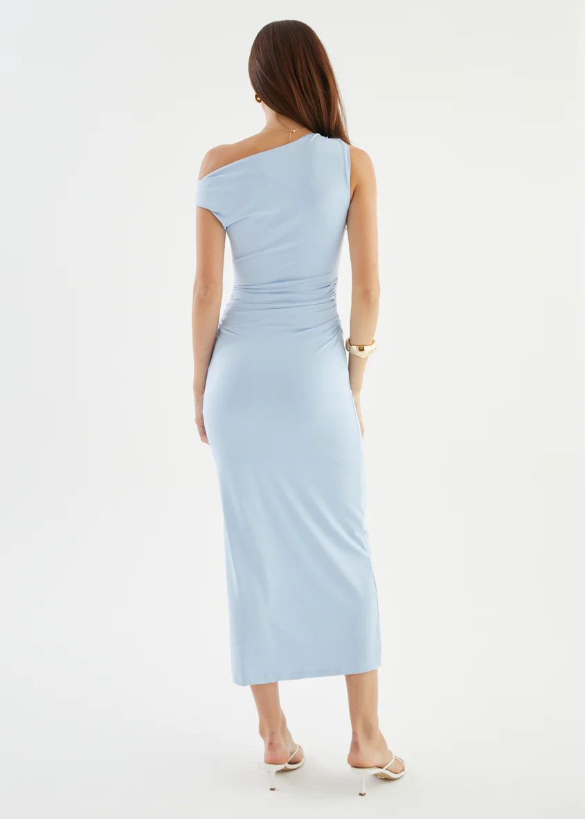 Javah One Shoulder Midi Dress - Blue - Image 9
