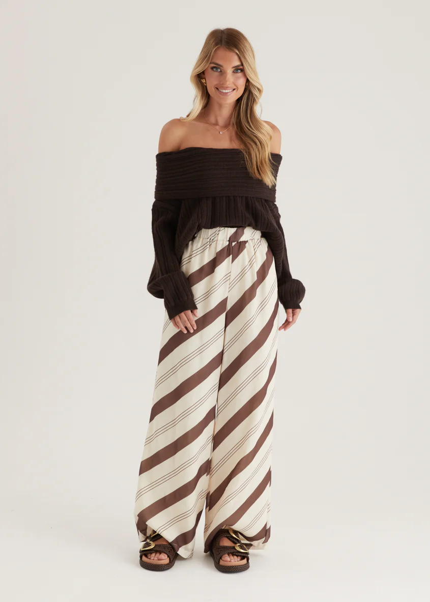 Jessa Pants - Choc Stripe - Image 2