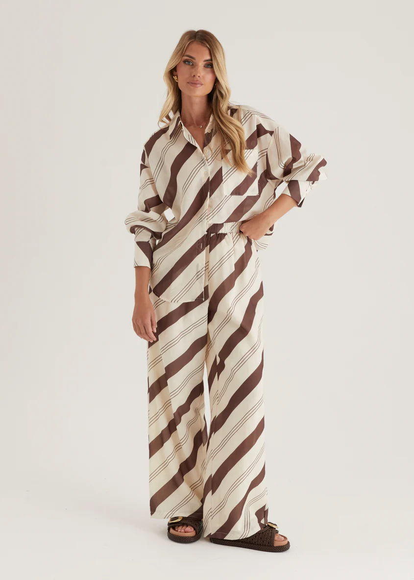 Jessa Pants - Choc Stripe - Image 3