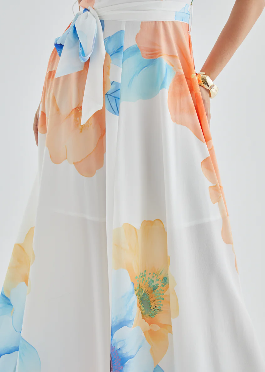 Jorgia Strapless Maxi Dress - Orange Bloom - Image 8