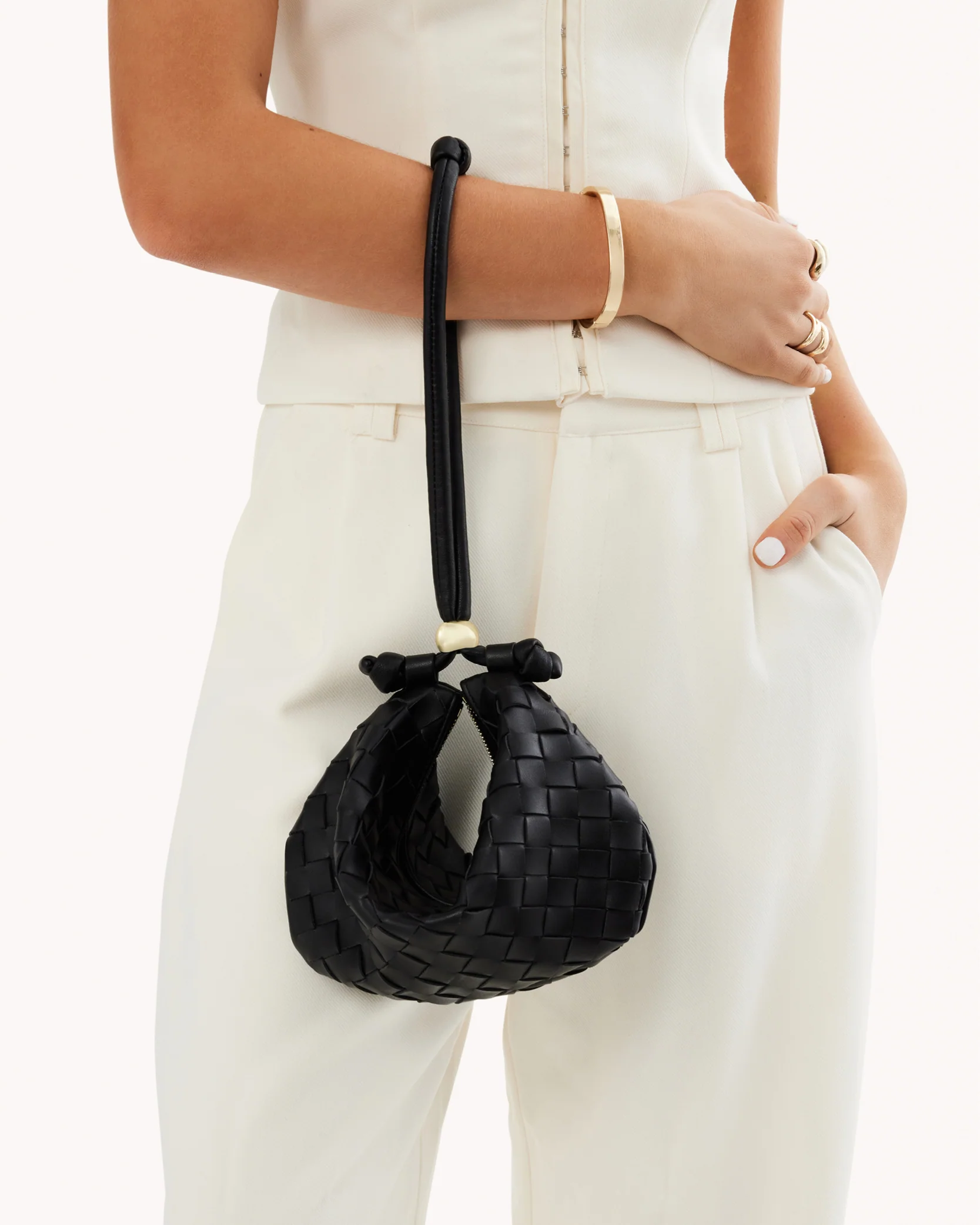 Kacey Handle Bag - Black - Image 3
