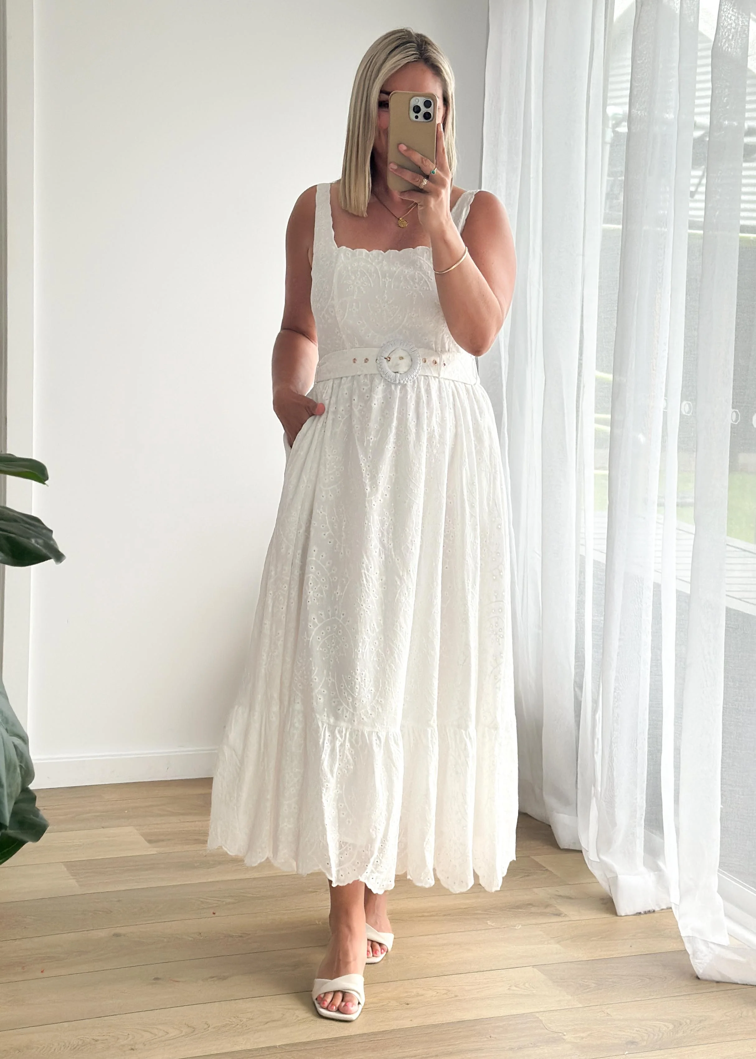 Kamilla Maxi Dress - White Anglaise - Image 4