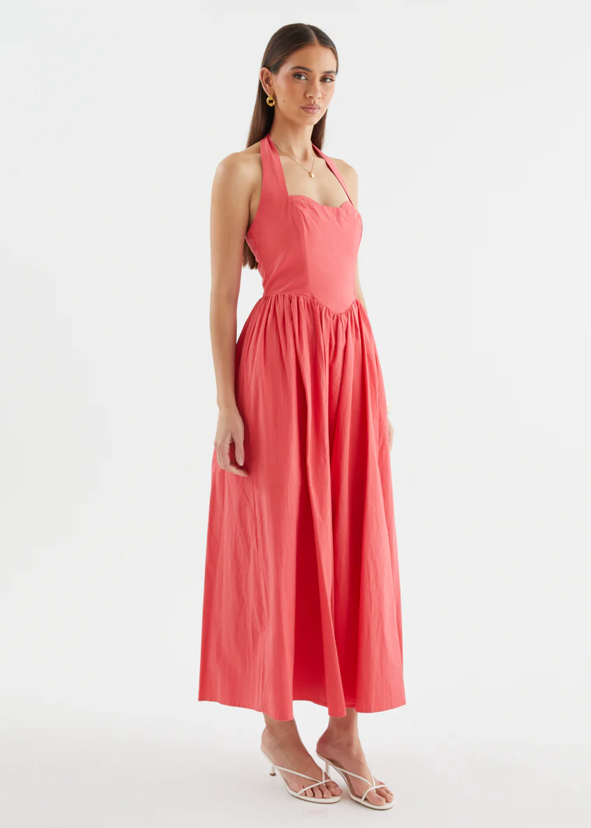 Karley Halter Midi Dress - Scarlet - Image 8