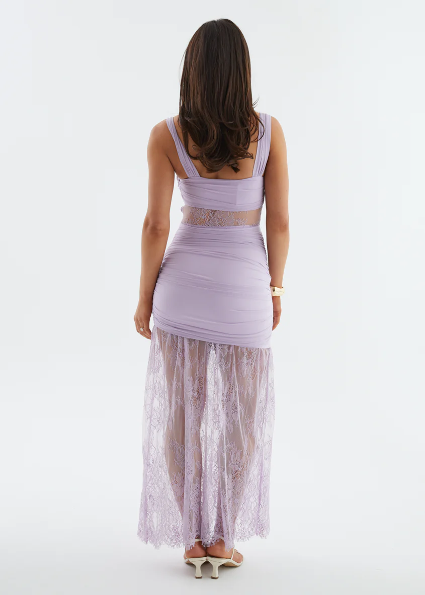 Karly Maxi Dress - Lilac Lace - Image 9