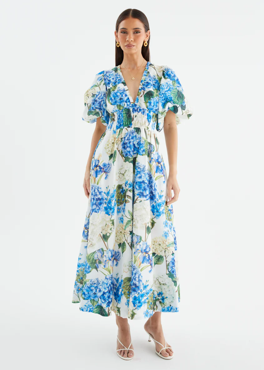 Kathleen Maxi Dress - Blue Hydrangea - Image 3
