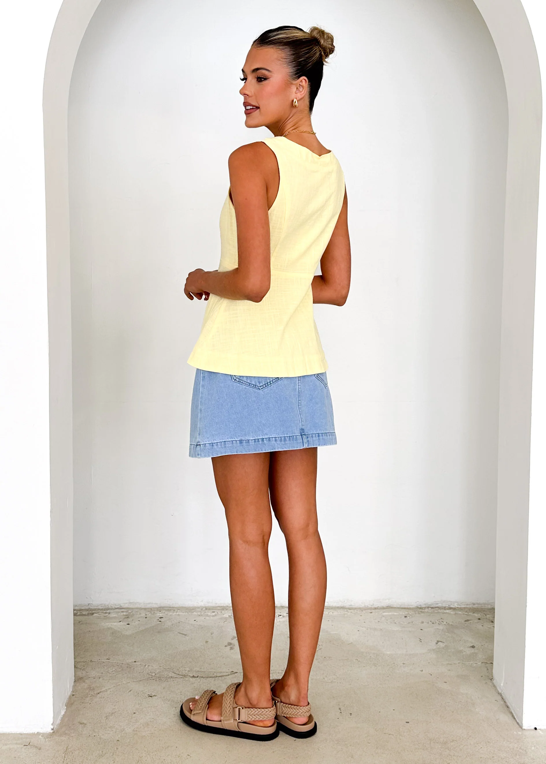 Kaycee Vest Top - Lemon - Image 5