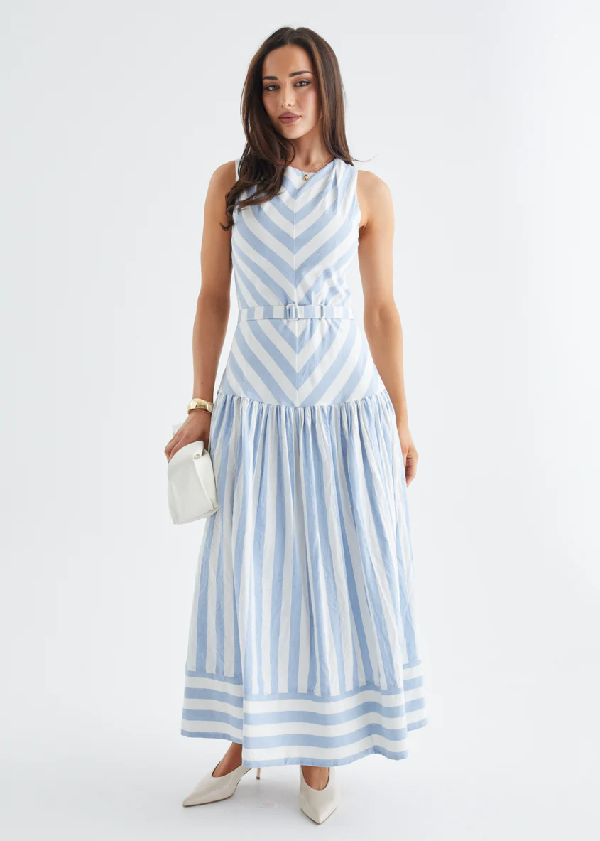 Kingston Midi Dress - Blue Stripe - Image 13