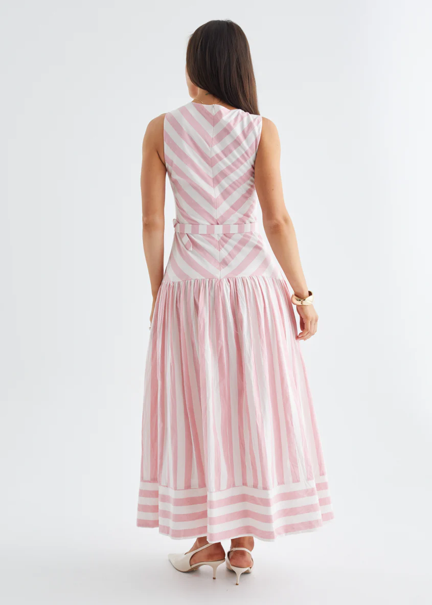 Kingston Midi Dress - Pink Stripe - Image 7