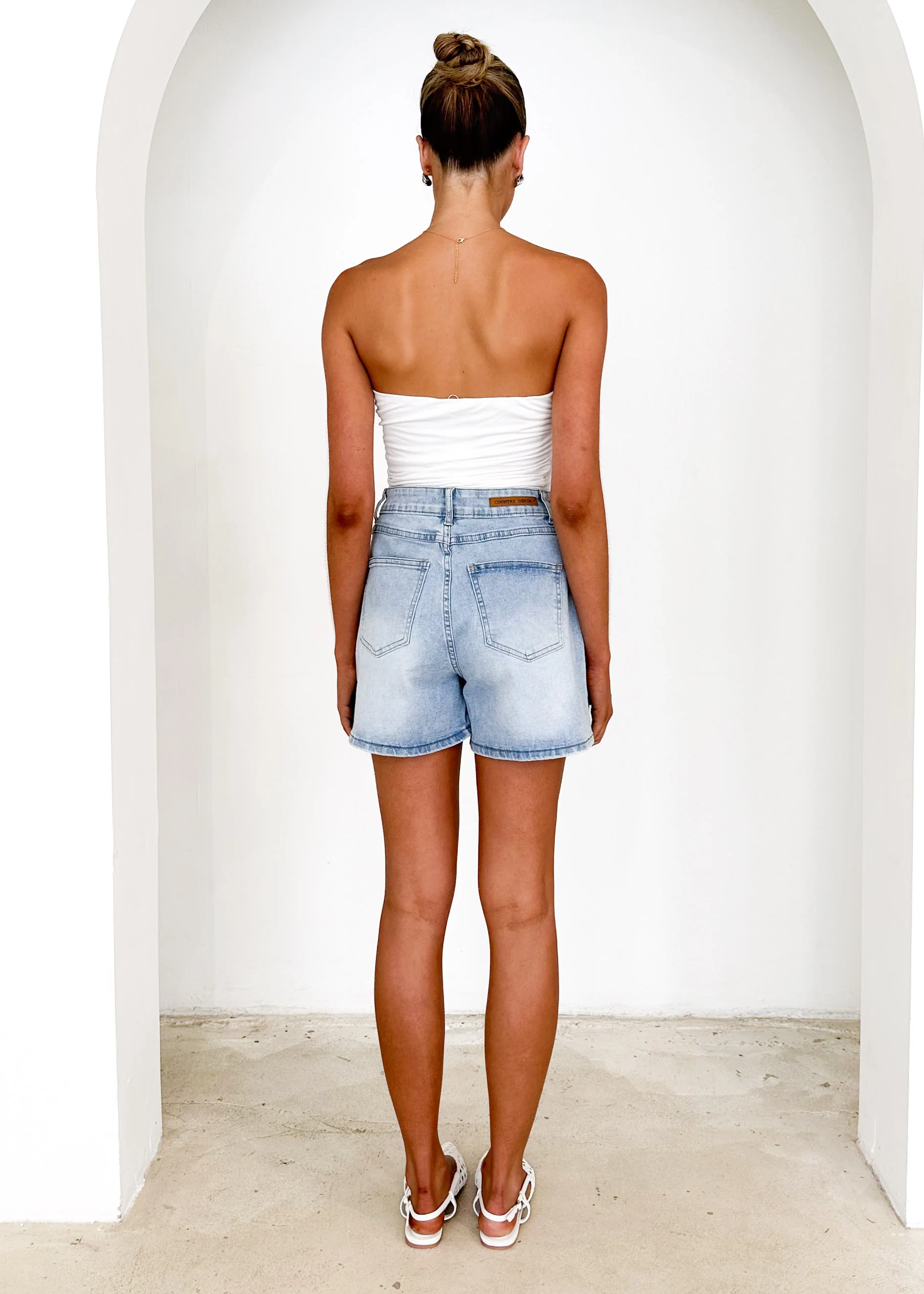 Kista Stretch Denim Shorts - Light Blue - Image 6