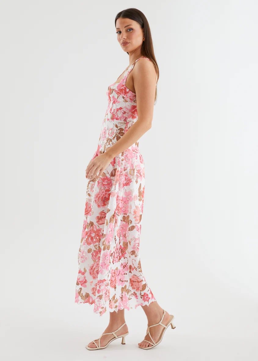 Kivari Midi Dress - Pink Flowers - Image 6