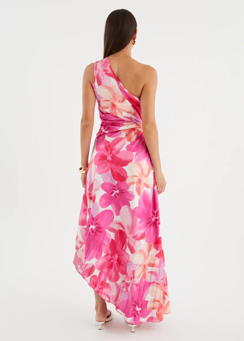 Kiyo One Shoulder Midi Dress - Pink Petal - Image 6