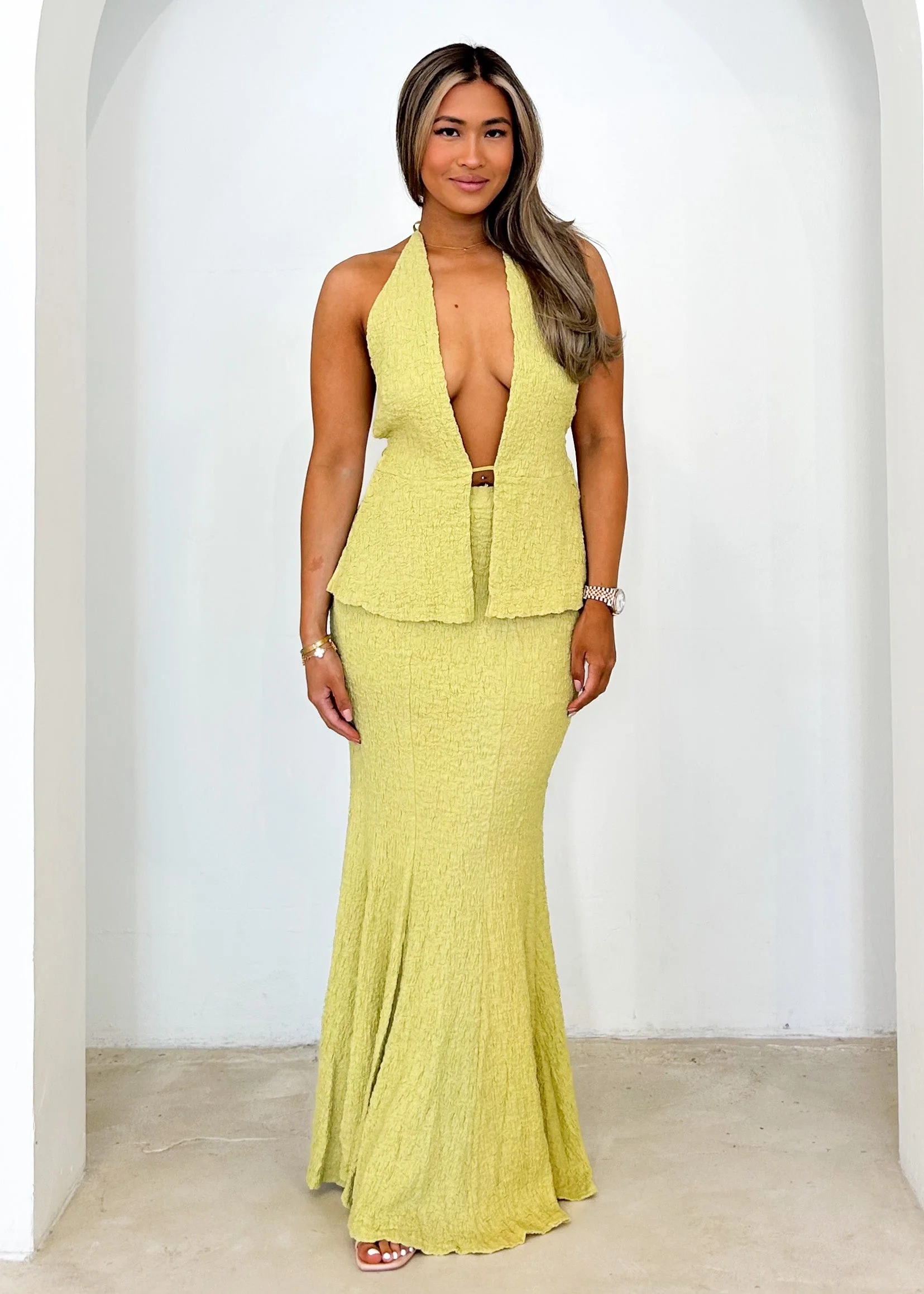 Koral Maxi Skirt - Lime - Image 3