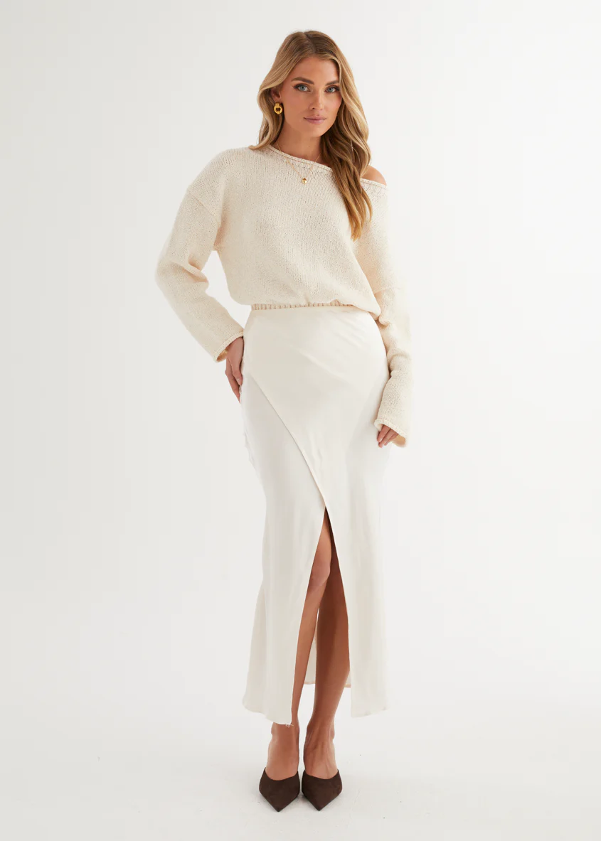 Kutti Midi Skirt - Cream - Image 4