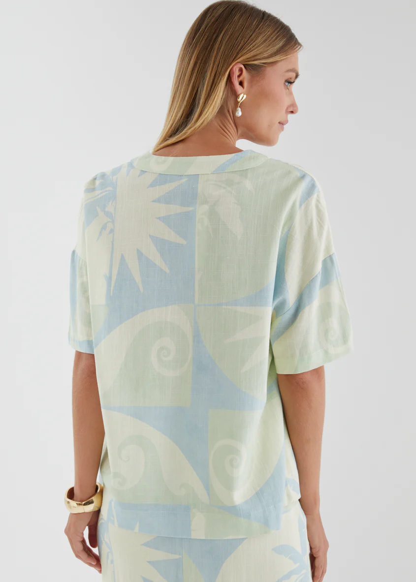 Labyrinth Tie Top - Coastal - Image 11