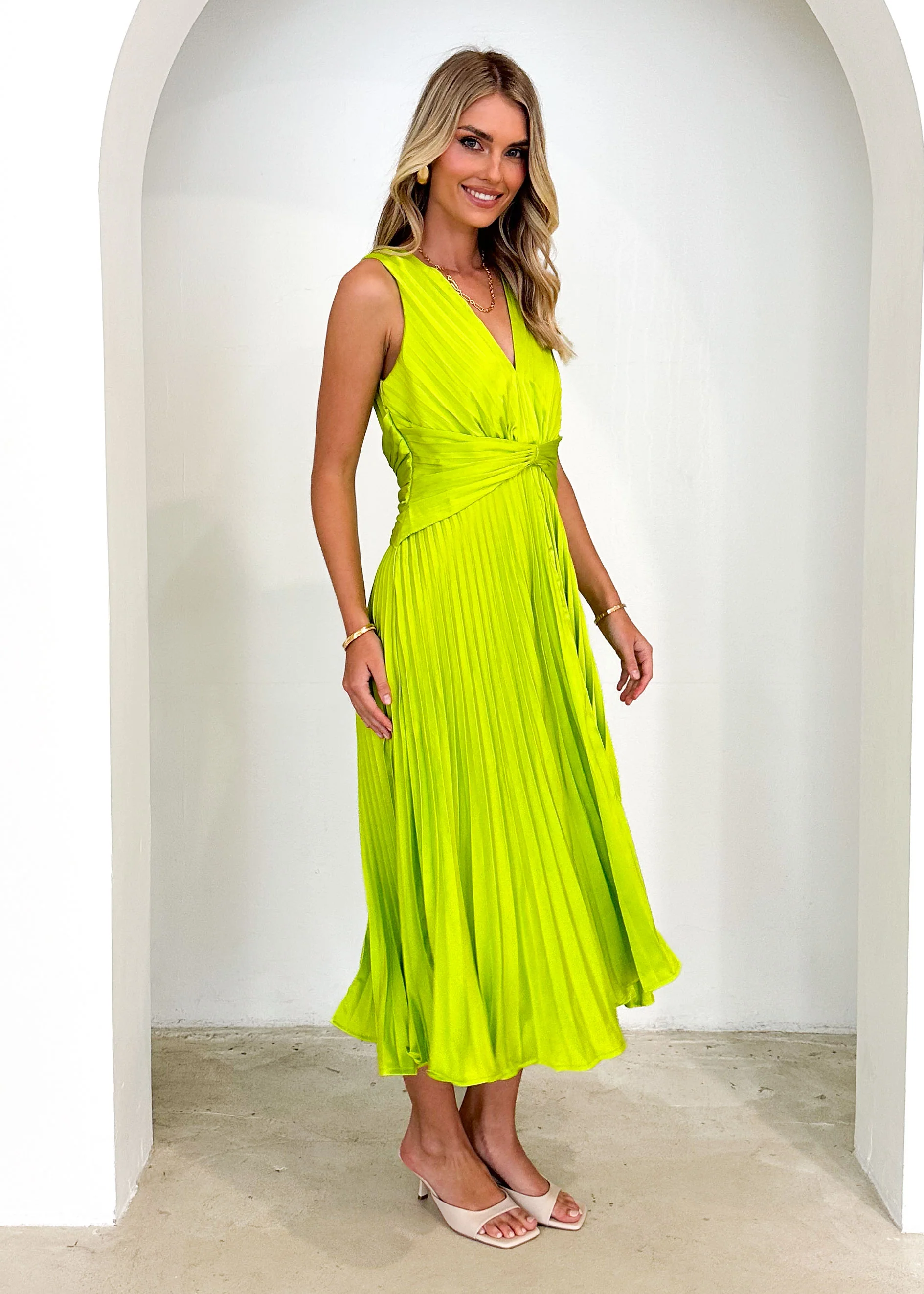Lance Midi Dress - Lime - Image 6