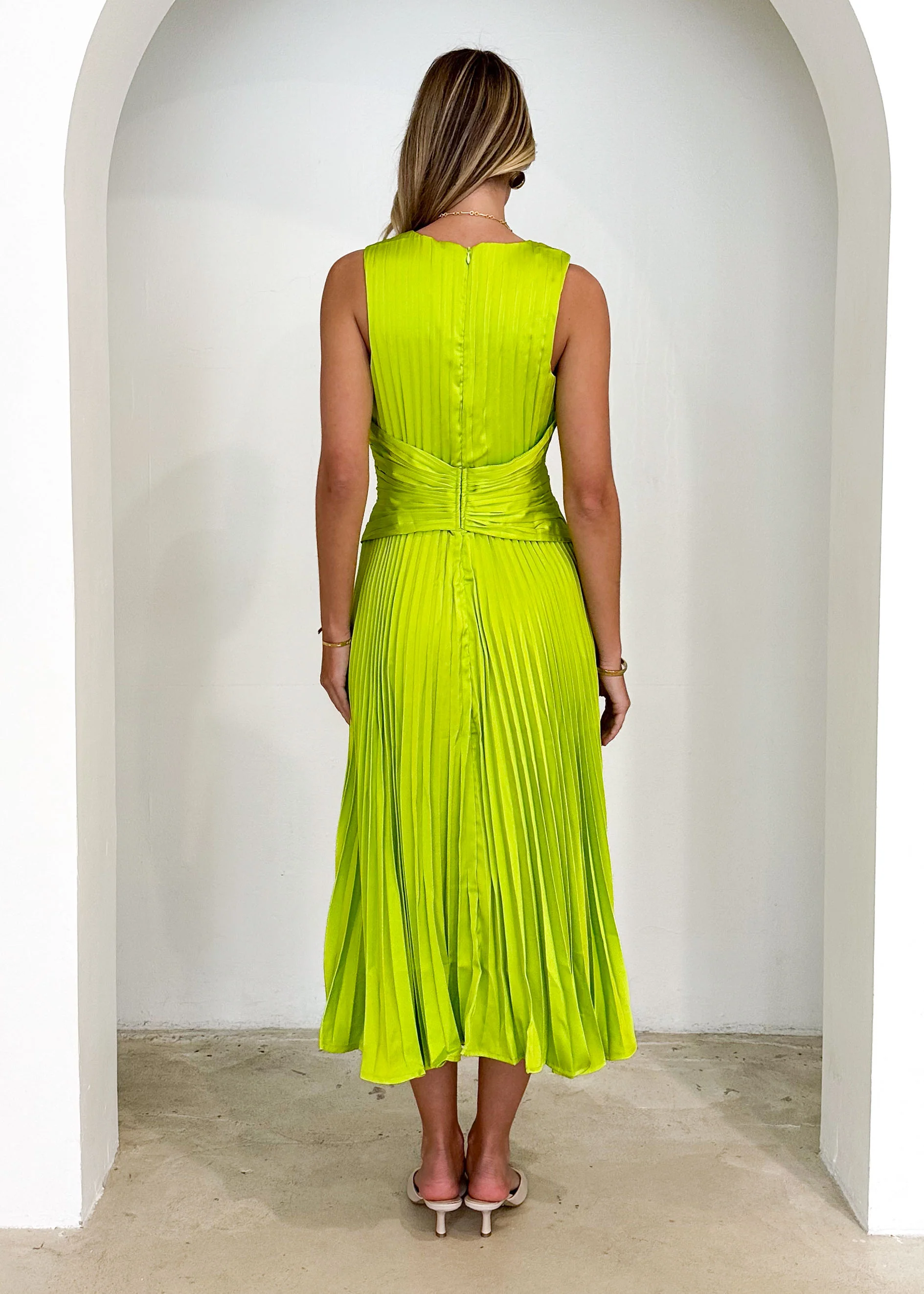 Lance Midi Dress - Lime - Image 7