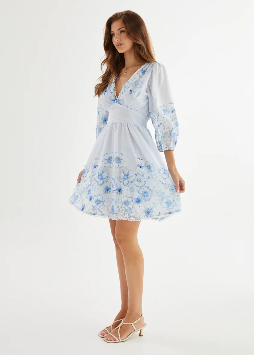 Layla Dress - Blue Flowers - Image 7