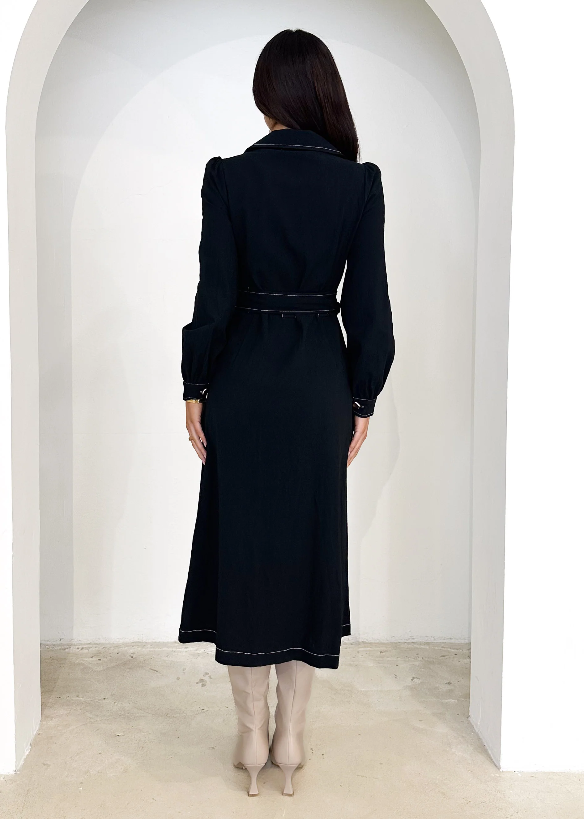 Leila Midi Dress - Black - Image 5