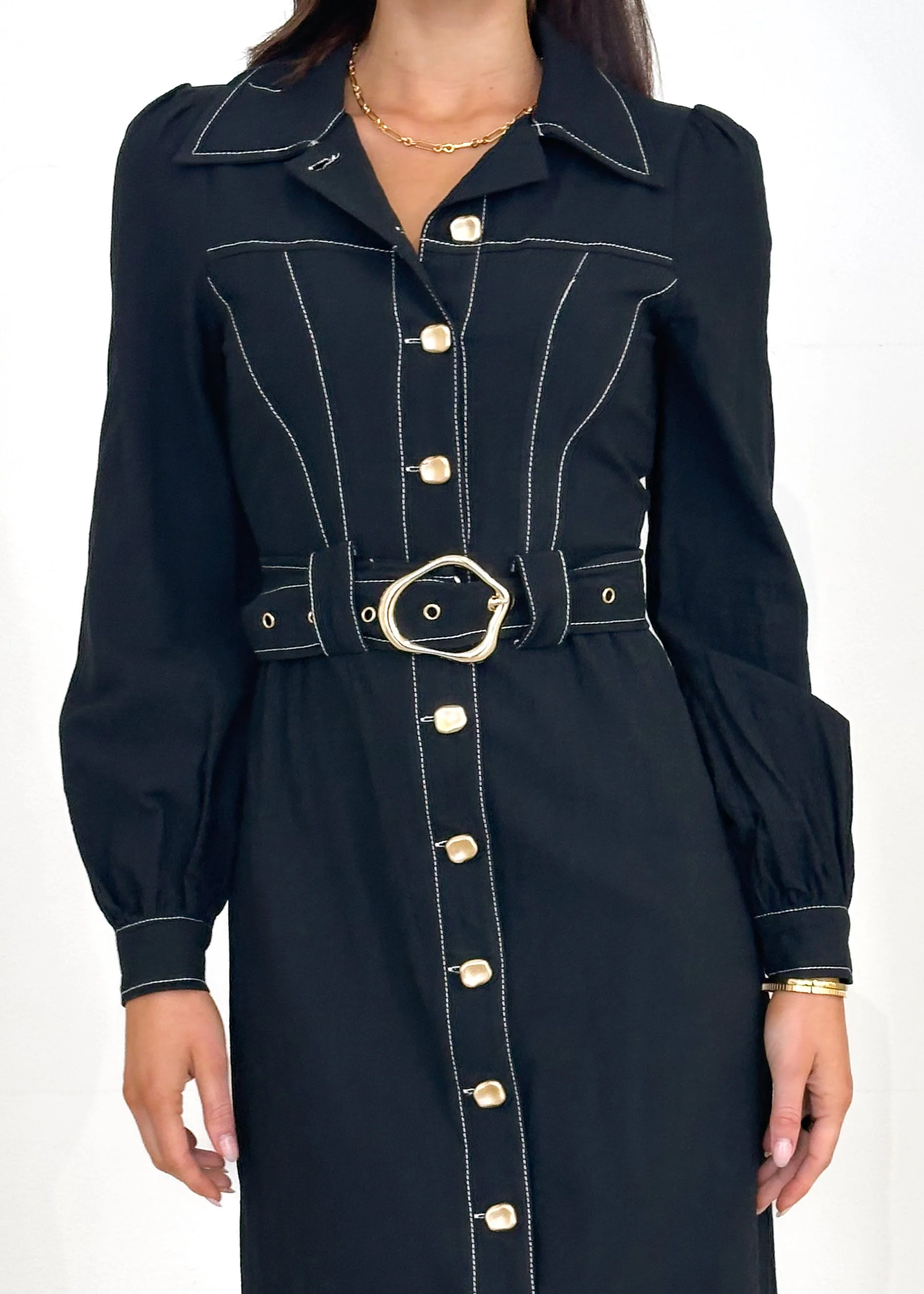 Leila Midi Dress - Black - Image 6